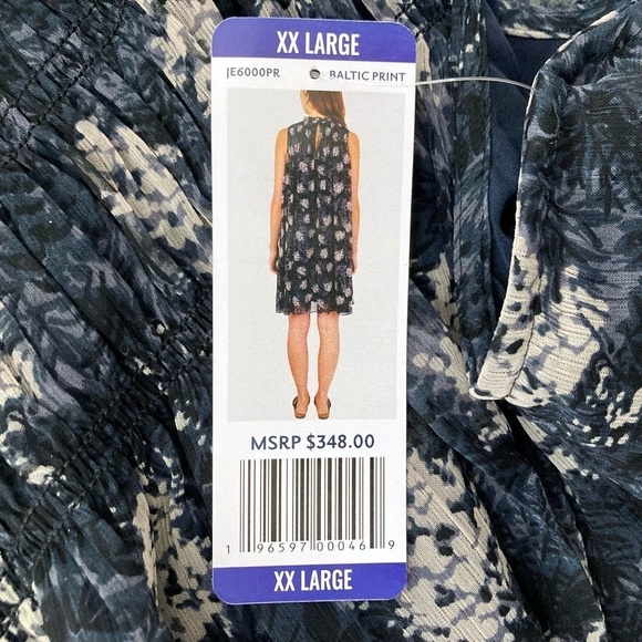 Joie Thelen Blue & Gray Baltic Print Flowy Sleeveless Mini Dress - Picture 13 of 15